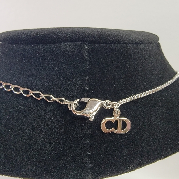 CHRISTIAN DIOR Trotter Logo Silver Tone Pendant Necklace - Picture 6 of 9